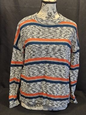 Vintage Ginger G Women's Knitted Multicolor Striped Sweater Made In USA
